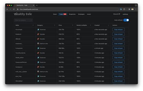Bulk trading is now available on WealthyExile.com! : r/pathofexile .